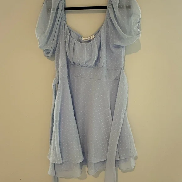 Altar'd State Sky Blue Textured Dress - Picture 3 of 4